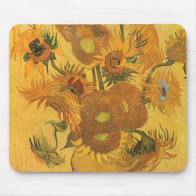 Alfombrilla De Ratón Vincent van Gogh - Vase con quince girasoles (Frente)