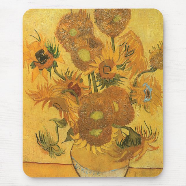 Alfombrilla De Ratón Vincent van Gogh - Vase con quince girasoles (Frente)