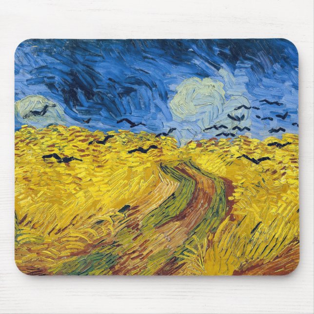 Alfombrilla De Ratón Vincent van Gogh - Wheatfield con cuervos (Frente)