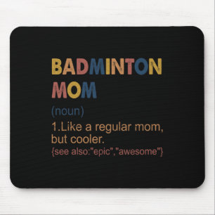 Alfombrilla De Ratón Viñeta Badminton Mamá Definición Badminton Mamá Pa