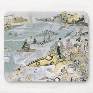 Alfombrilla De Ratón Viñeta Ciencia Ficción Carros Futuristas, taxis