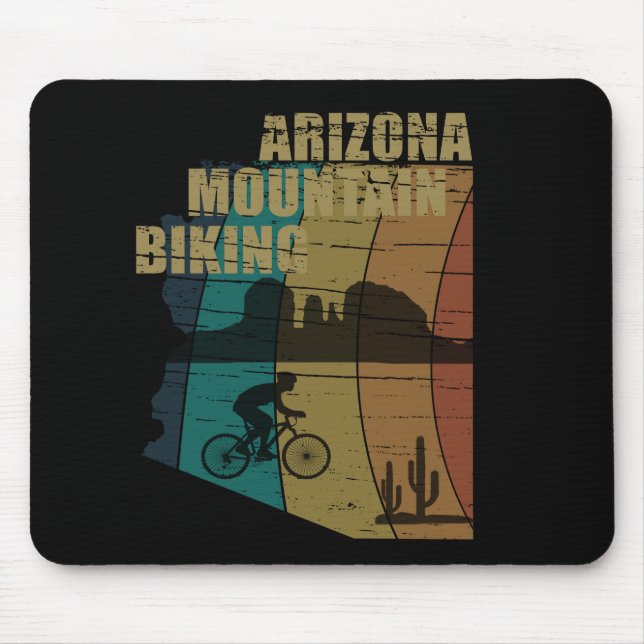 Alfombrilla De Ratón Viñeta de ciclismo de montaña de Arizona (Frente)