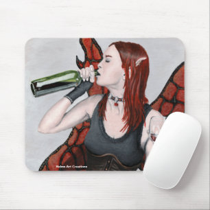 Alfombrilla De Ratón Vino mágico Beber Bovino Fantasía Art Mousepad