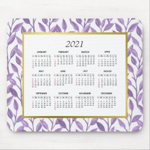 Alfombrilla De Ratón Vinos morados y dorados  Calendario 2021