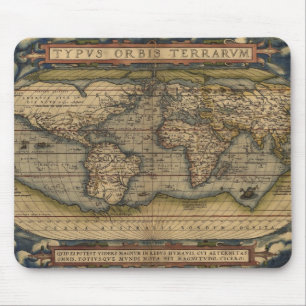Alfombrilla De Ratón Vintage 1570 Abraham Ortelius' Old World Map