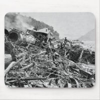 Vintage 1889 de la ruina del tren de la inundación