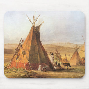 Alfombrilla De Ratón Vintage American West, tepes on Plain por Bodmer