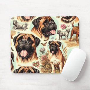 Alfombrilla De Ratón Vintage Bullmastiff Seamless