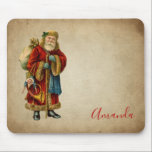 Alfombrilla De Ratón Vintage Christmas Old World Santa Claus<br><div class="desc">Un mousepad con un viejo Navidad vintage de Santa Claus. El clásico santa del viejo mundo, con su famoso abrigo rojo y llevando una bolsa llena de juguetes. Este Santa de la vieja usanza es delgado y tiene un bastón para caminar por la tierra regalando juguetes a todos los chicas...</div>