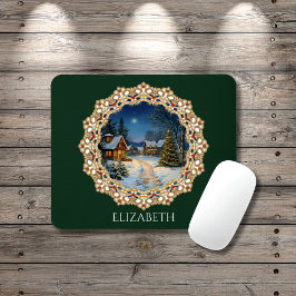 Alfombrilla De Ratón Vintage Christmas Village Doily