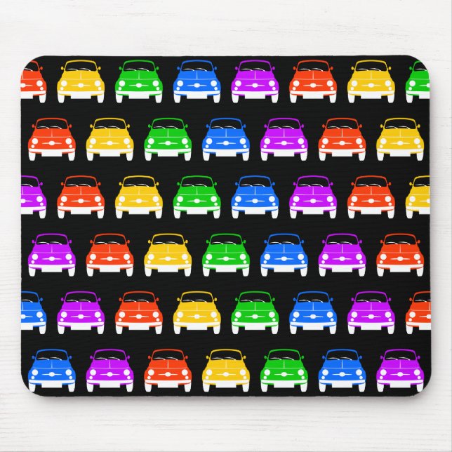 Alfombrilla De Ratón Vintage Classic Fiat 500 Pulsera de ratón Rainbow (Frente)