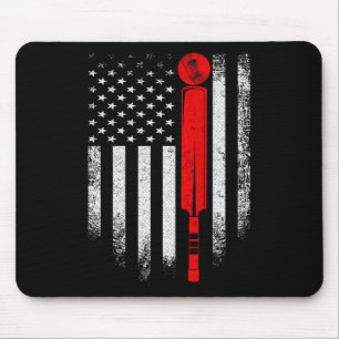 Alfombrilla De Ratón Vintage Cricket Usa Bandera Americana Cricketer Pa