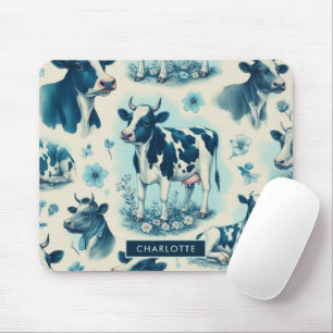 Alfombrilla De Ratón Vintage Cute Farm Cow Seamless
