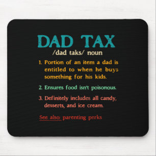 Alfombrilla De Ratón Vintage Dad Tax Definition Funny the Day Matc