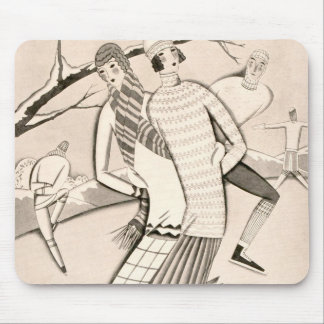 Alfombrilla De Ratón Vintage de la nieve del invierno de los