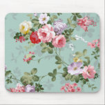 Alfombrilla De Ratón Vintage Elegant Patrón De Rosas Rojas Rosa<br><div class="desc">Rosas rojos y blancos de color rosa lindo y jovencito. Un elegante diseño floral sobre fondo verde verde azulado. La perfecta idea de regalo romántica para ella en cualquier ocasión</div>