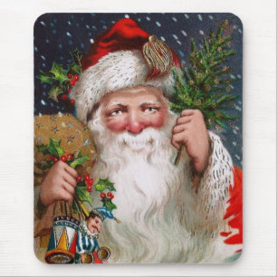 Alfombrilla De Ratón Vintage encantador Papá Noel