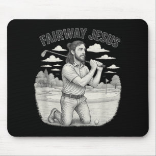 Alfombrilla De Ratón Vintage Fairway De Jesus Christian Golfer Jesus Sp