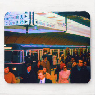 Alfombrilla De Ratón Vintage Germany Estación de Munich Marienplatz