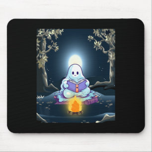 Alfombrilla De Ratón Vintage Ghost Book Leyendo Camping Forest Hallowee
