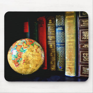 Alfombrilla De Ratón Vintage Globe and Books