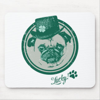Alfombrilla De Ratón Vintage Grunge St Patrick's Day Pug Tees