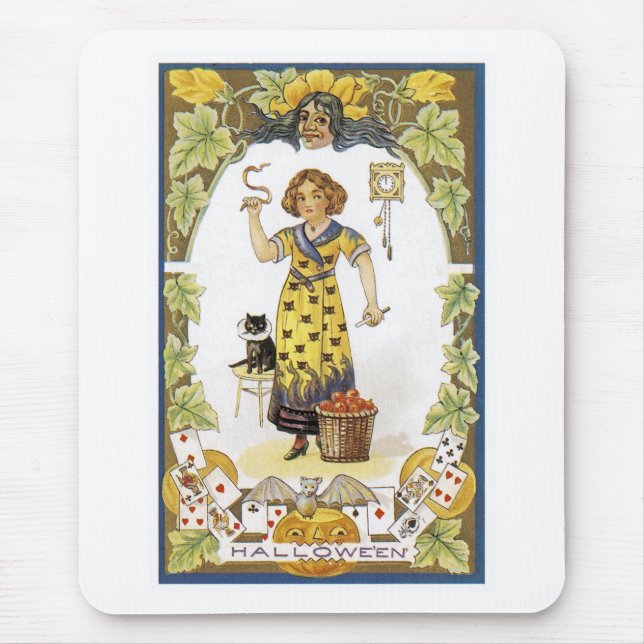 Alfombrilla De Ratón Vintage Halloween Card (Frente)