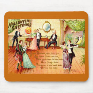 Alfombrilla De Ratón Vintage Halloween Greetings Dancing