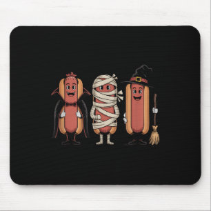 Alfombrilla De Ratón Vintage Halloween Hotdog Vampis Witch Mummy