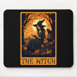 Alfombrilla De Ratón Vintage Halloween The Witch Tarot Card Leading Fal