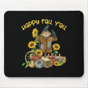 Alfombrilla De Ratón Vintage Happy Fall Y'all Scarecrow Acción de Graci