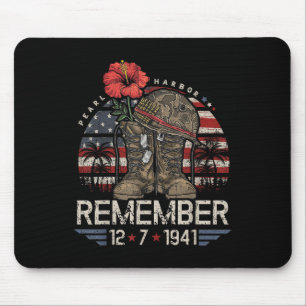 Alfombrilla De Ratón Vintage Hawaii Usa Flag Tee, Pearl Harbor