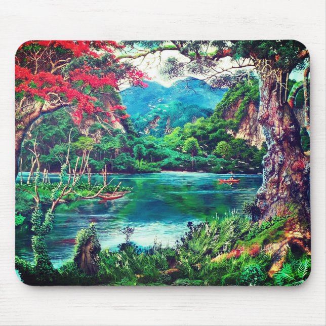 Alfombrilla De Ratón Vintage Lake Painting (Frente)