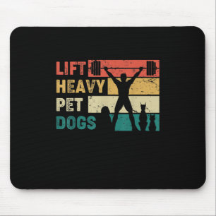 Alfombrilla De Ratón Vintage Lift Heavy Mascota Perros Funny Fitness