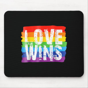 Alfombrilla De Ratón Vintage Love Win Rainbow Peace Sign Orgullo Lesbia