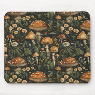 Alfombrilla De Ratón Vintage Mushroom Garden Patrón de Seamless
