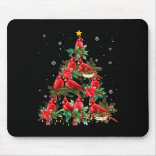 Alfombrilla De Ratón Vintage Navidad Cardenal Birds Snowoweather Tre
