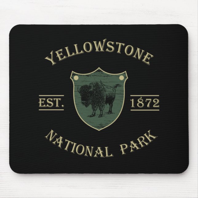 Alfombrilla De Ratón Vintage Parque Nacional Yellowstone (Frente)
