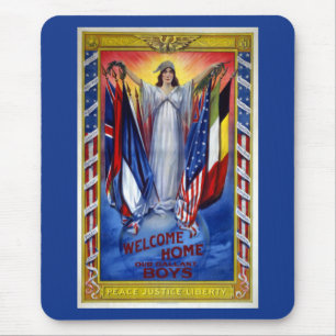 Alfombrilla De Ratón Vintage Patriótico America, Peace Justice Liberty