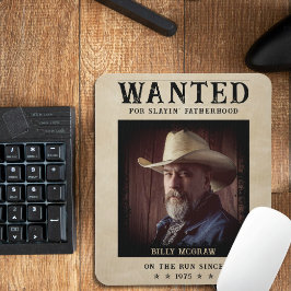 Alfombrilla De Ratón Vintage Photo Wanted Poster Funny's Day