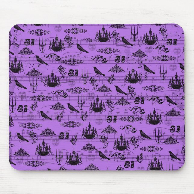 Alfombrilla De Ratón Vintage Purple Halloween (Frente)