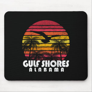 Alfombrilla De Ratón Vintage Retro Gulf Shores Al Alabama Sunset Distre
