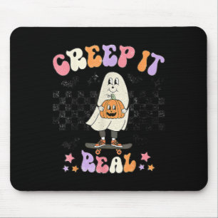 Alfombrilla De Ratón Vintage Retro Halloween Creep it real Ghost Boy Fa