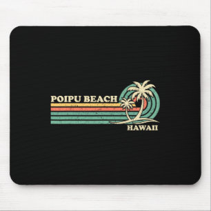 Alfombrilla De Ratón Vintage Retro Summer Vacation Hawaii Poipu Beach