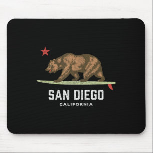 Alfombrilla De Ratón Vintage San Diego California Bear Surfing Boys Gir