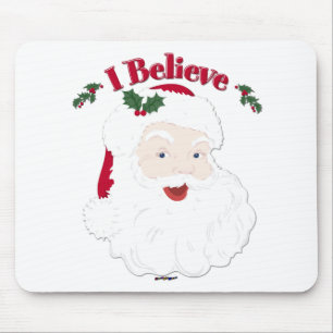 Alfombrilla De Ratón Vintage Santa I cree en los Navidades