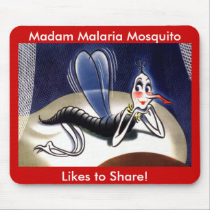 Alfombrilla De Ratón Vintage Señora Malaria Mosquito
