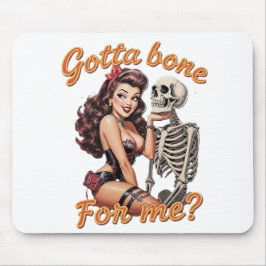 Alfombrilla De Ratón Vintage Sexy Halloween - "¿Tienes un hueso para mí
