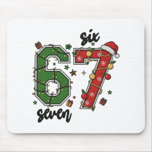 Alfombrilla De Ratón Vintage Six Seven 67 Meme 67 Navidad Mujer Fiesta
