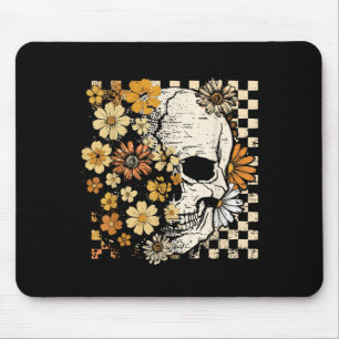 Alfombrilla De Ratón Vintage Skull Flower Halloween Fall Thankending Co
